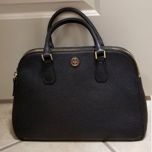 Tory Burch Robinson Pebbled Double-Zip Satchel